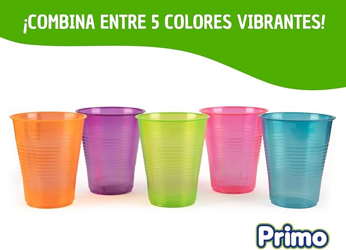 Image of Vaso neón 16 oz (470 ml) Primo – Paquete con 20 piezas, un color por paquete