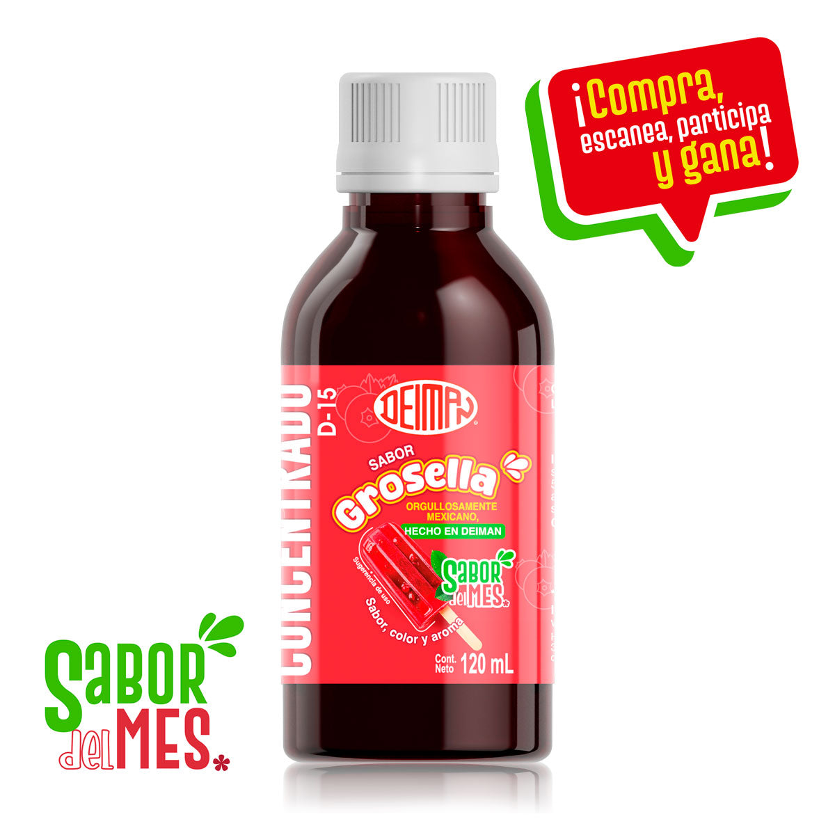 Image of Concentrado de Grosella 120 ml | Sabor y Color Alimenticio, Fácil Dosificación