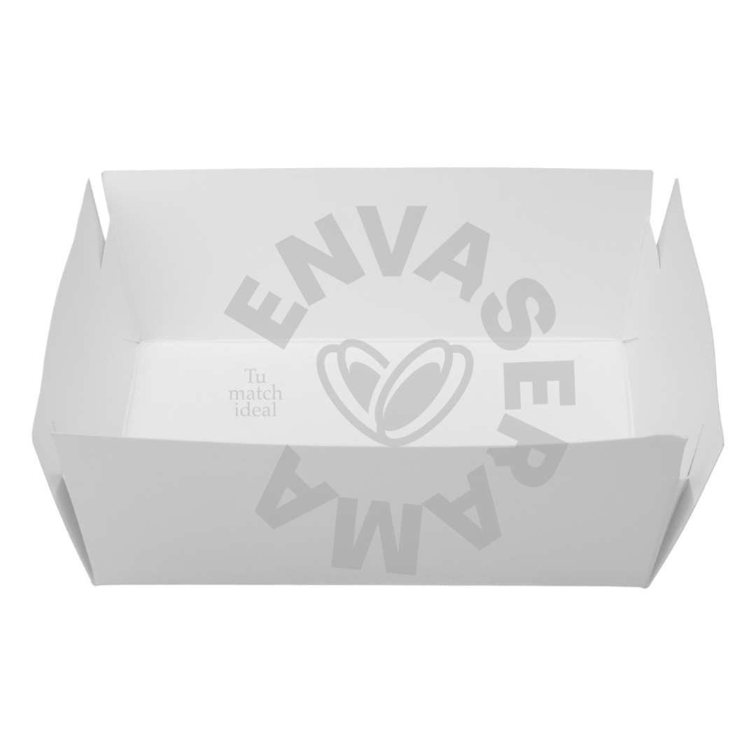 Image of Charola Blanca de Cartón 066 15x15x5 cm | Paquete 25 pzas