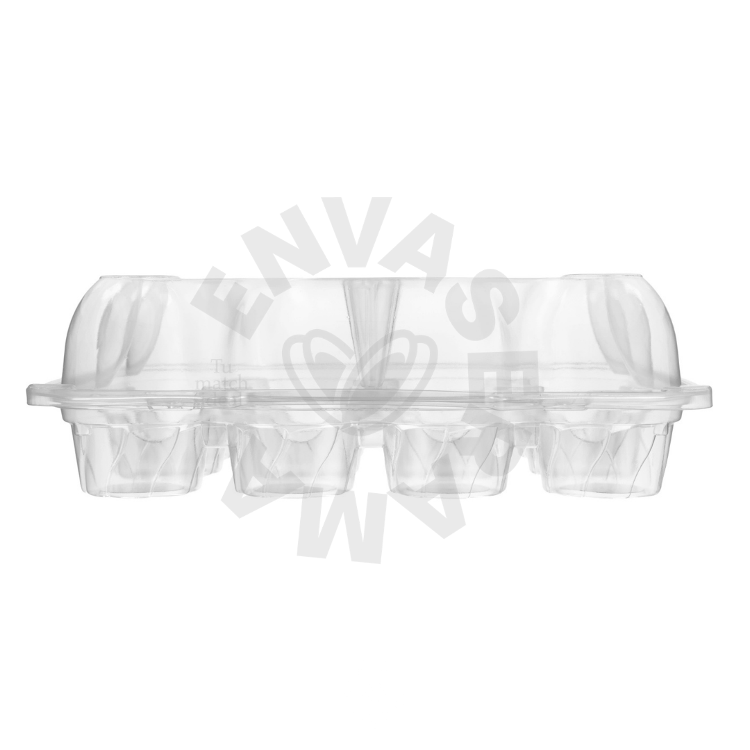 Image of Domo Bisagra Transparente para 12 Cupcakes | Paquete 10 pzas