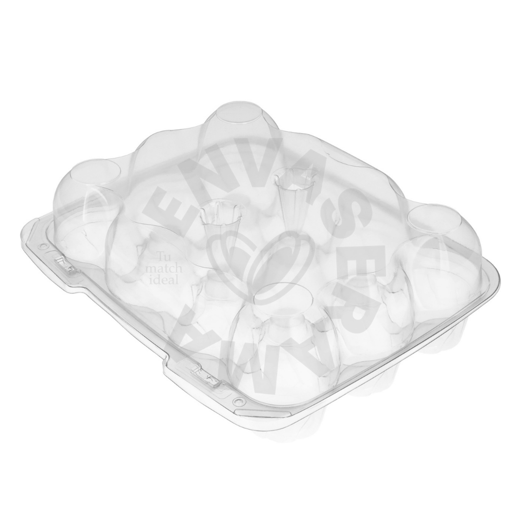 Image of Domo Bisagra Transparente para 12 Cupcakes | Paquete 10 pzas