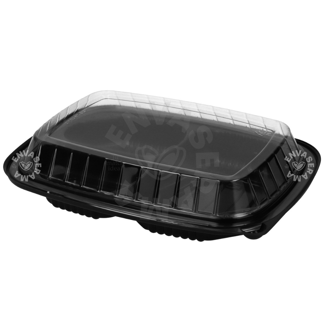 Image of Contenedor Base Negra y Tapa Transparente 25 17-33 INIX | 25 x 17 x 6 cm | 25 pzs