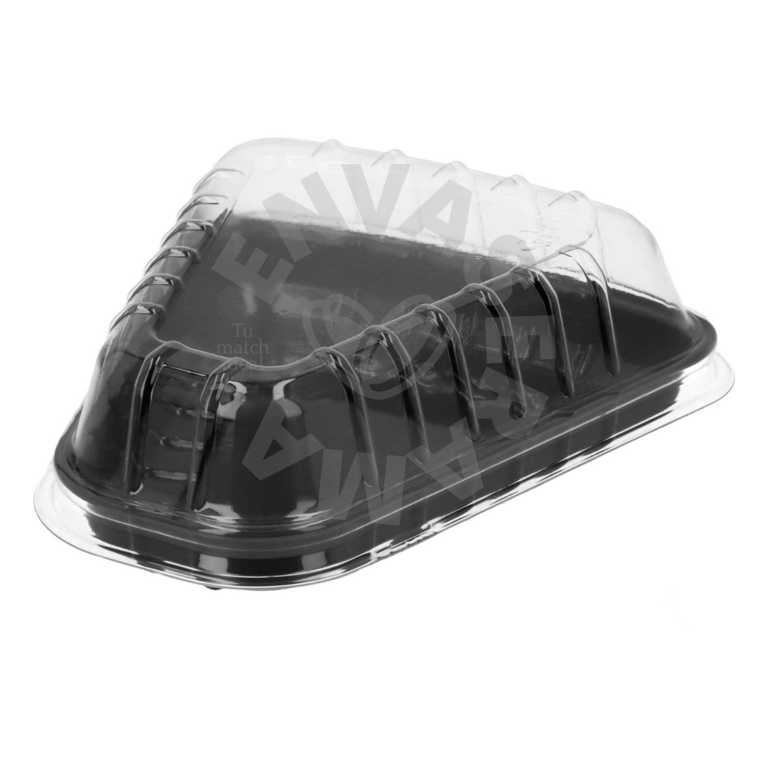 Image of Domo Transparente con Base Negra RP 22N INIX | 13 x 6 x 13 x 7 cm | Paquete 25 pzas