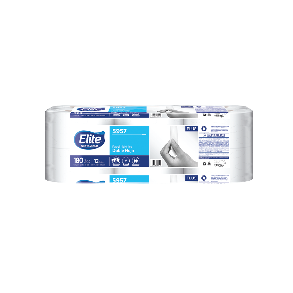 Image of Papel Higiénico Junior Plus 180 mts | Doble Hoja, Blanco, Gofrado en Nubes
