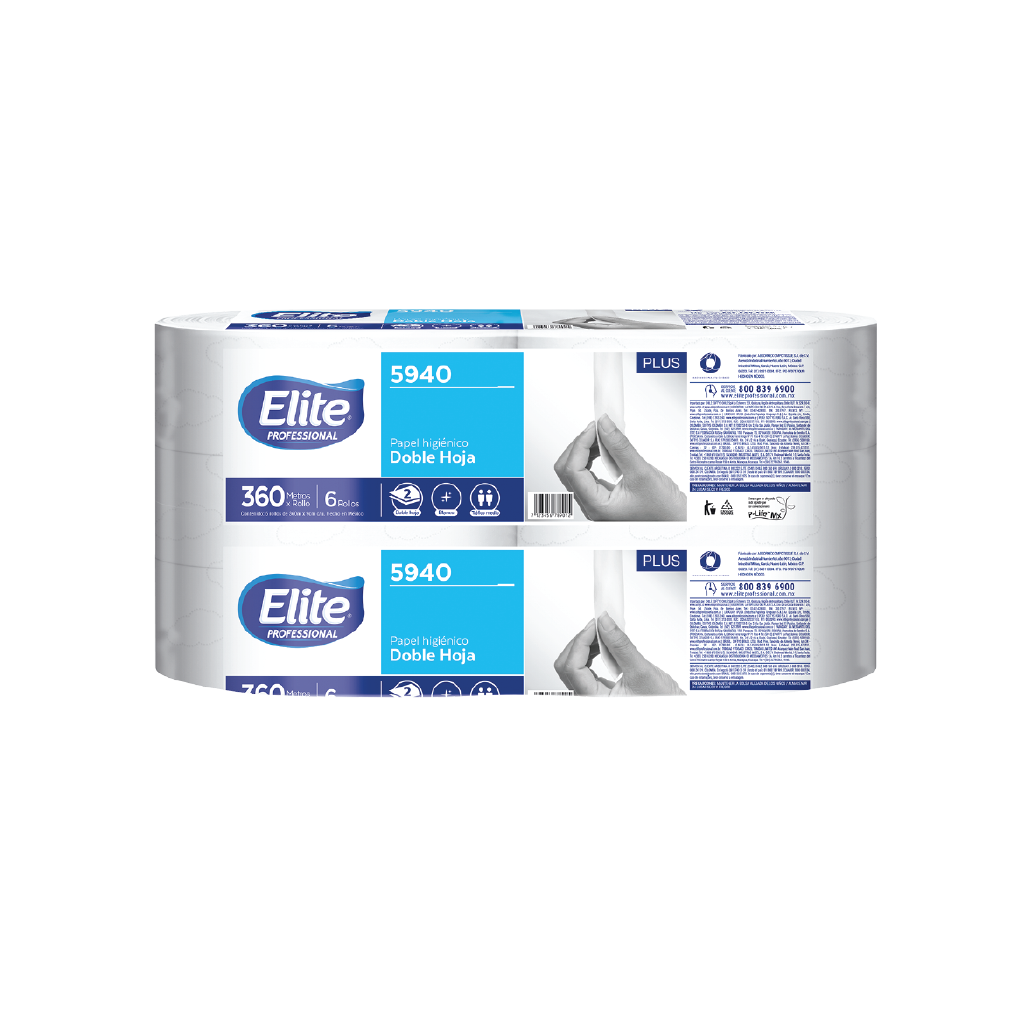 Image of Papel Higiénico Jumbo Plus 360 mts | Doble Hoja, Blanco, Gofrado en Nubes