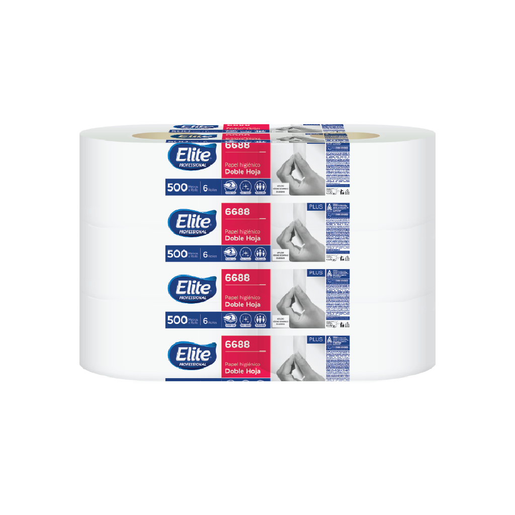 Image of Papel Higiénico Plus 500 mts | Doble Hoja, Blanco, Gofrado en Nubes