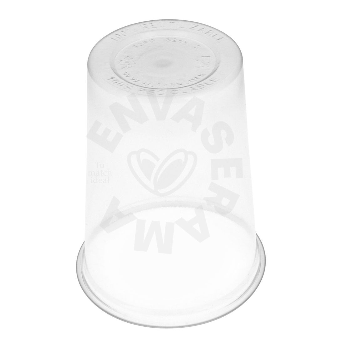 Image of Envase Transparente INIX 32 oz | Opción con Tapa | Paquete 25 pzas