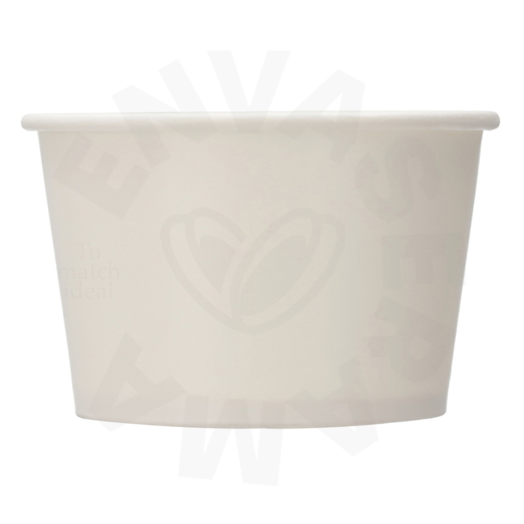 Image of Envase de Papel Blanco 8 oz (236 ml) INIX | Paquete 50 pzas